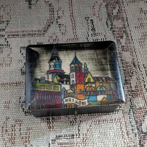 Hand Carved Wood Jewelry Storage Box Krakow Poland